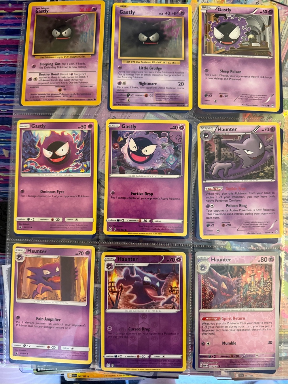 Haunter Gastly vintage and modern Pokemon Cards Lot TCG WOTC NM
